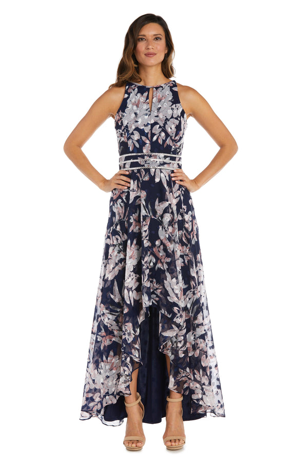 Mother of the Bride Dresses High Low Floral Petite Dress Navy/Pink