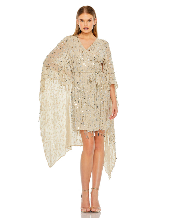 Fringe Beaded Short Cocktail Dress Fringe Beaded Short Cocktail Mac Duggal 94044