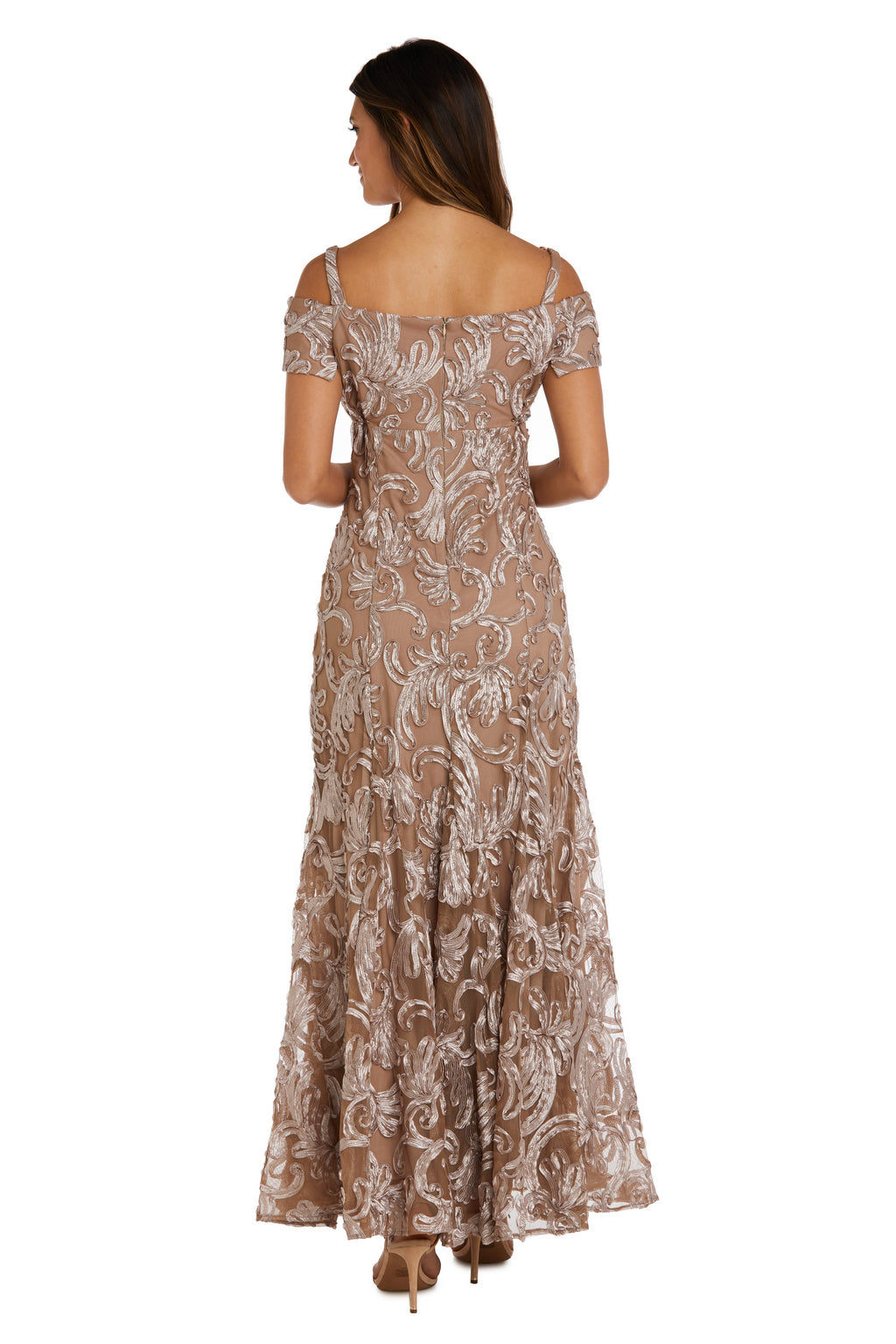 Latte R&M Richards 9439 Long Formal Evening Dress