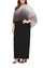 Formal Dresses Plus Size Shimmer Bodre Popover Dress Black Silver