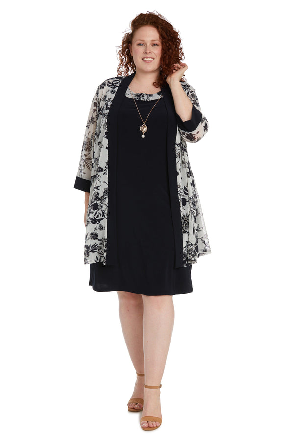 Two Piece Plus Size Dress Short R&M Richards 9616W