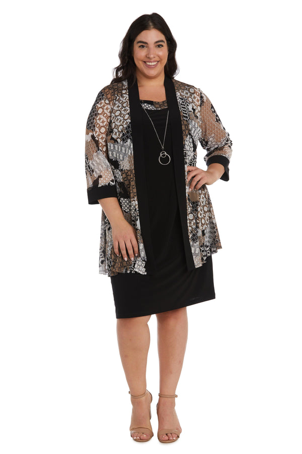 Short Two Piece Dress Plus Size R&M Richards 9703W
