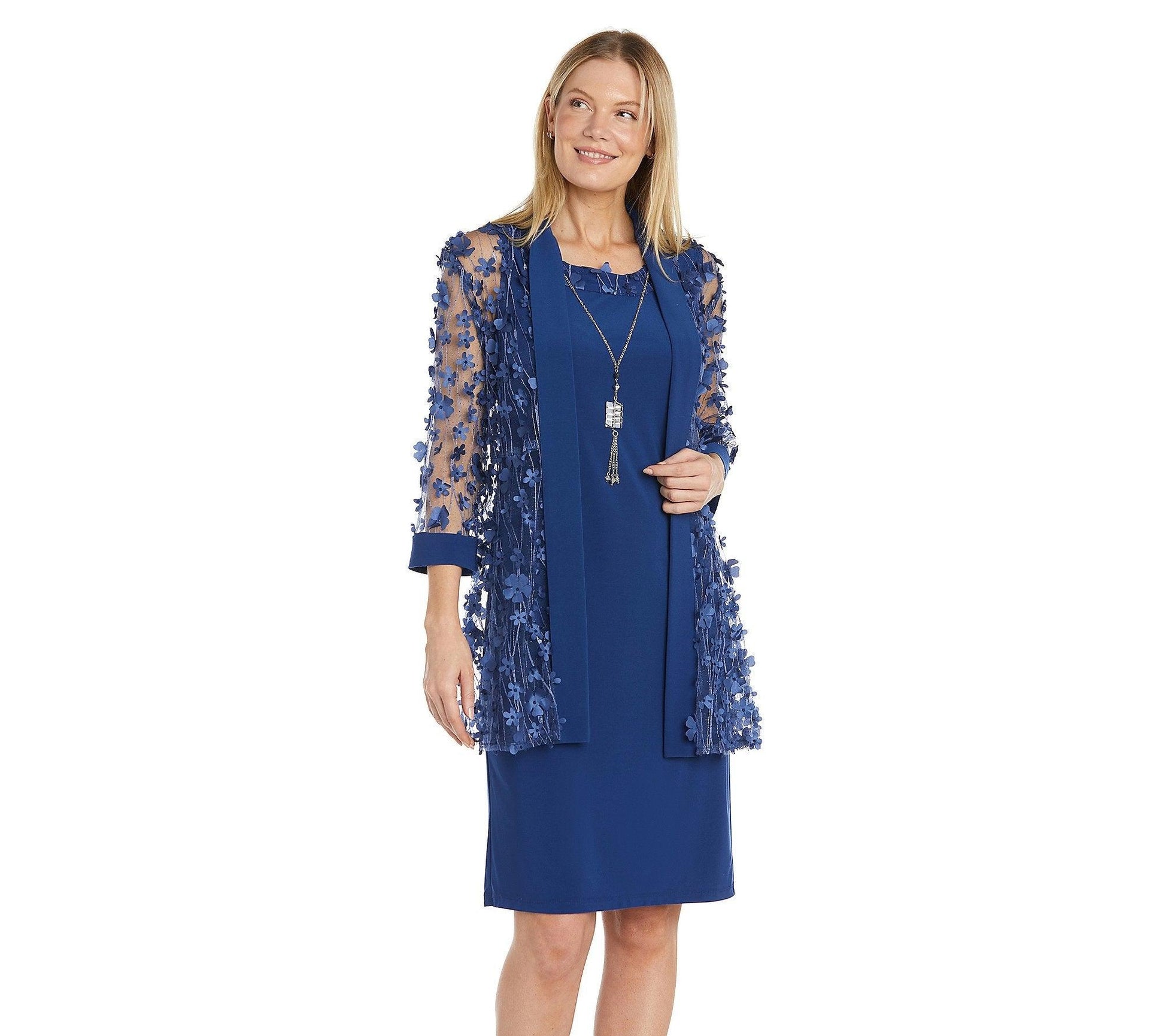 R&M Richards 9733 Short Floral Print Jacket Dress