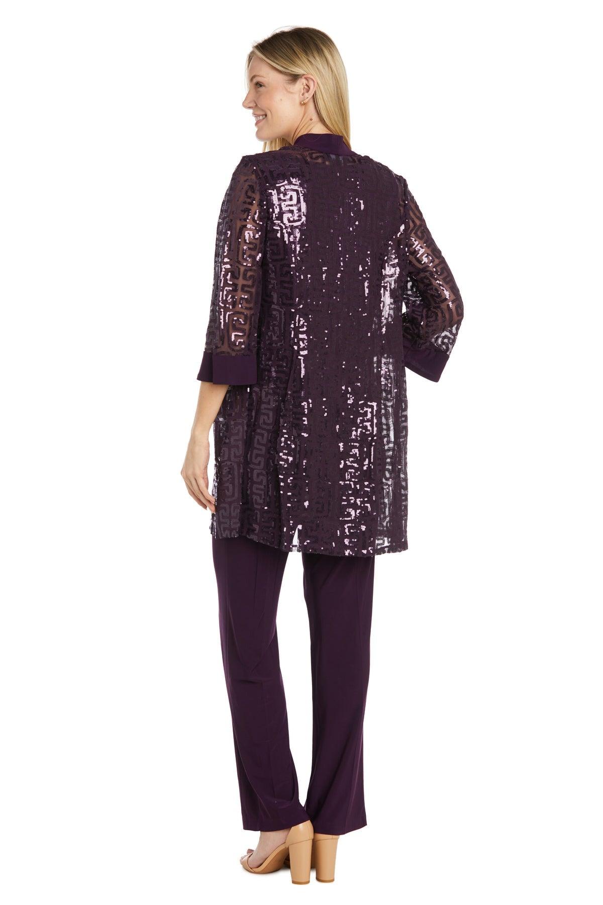 Eggplant R&M Richards RM9761W Sequined Formal Pantsuit for 49.99 The