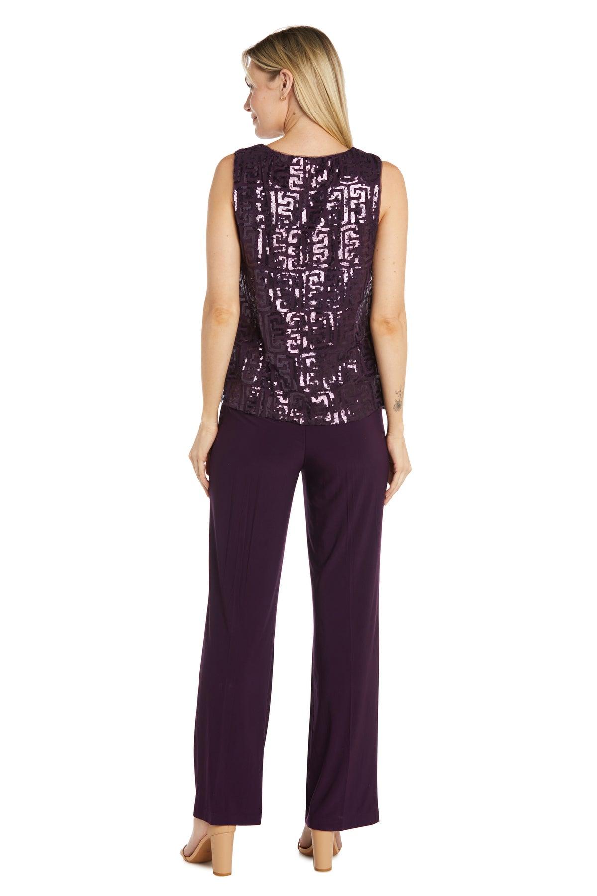 Eggplant R&M Richards RM9761W Sequined Formal Pantsuit for 49.99 The