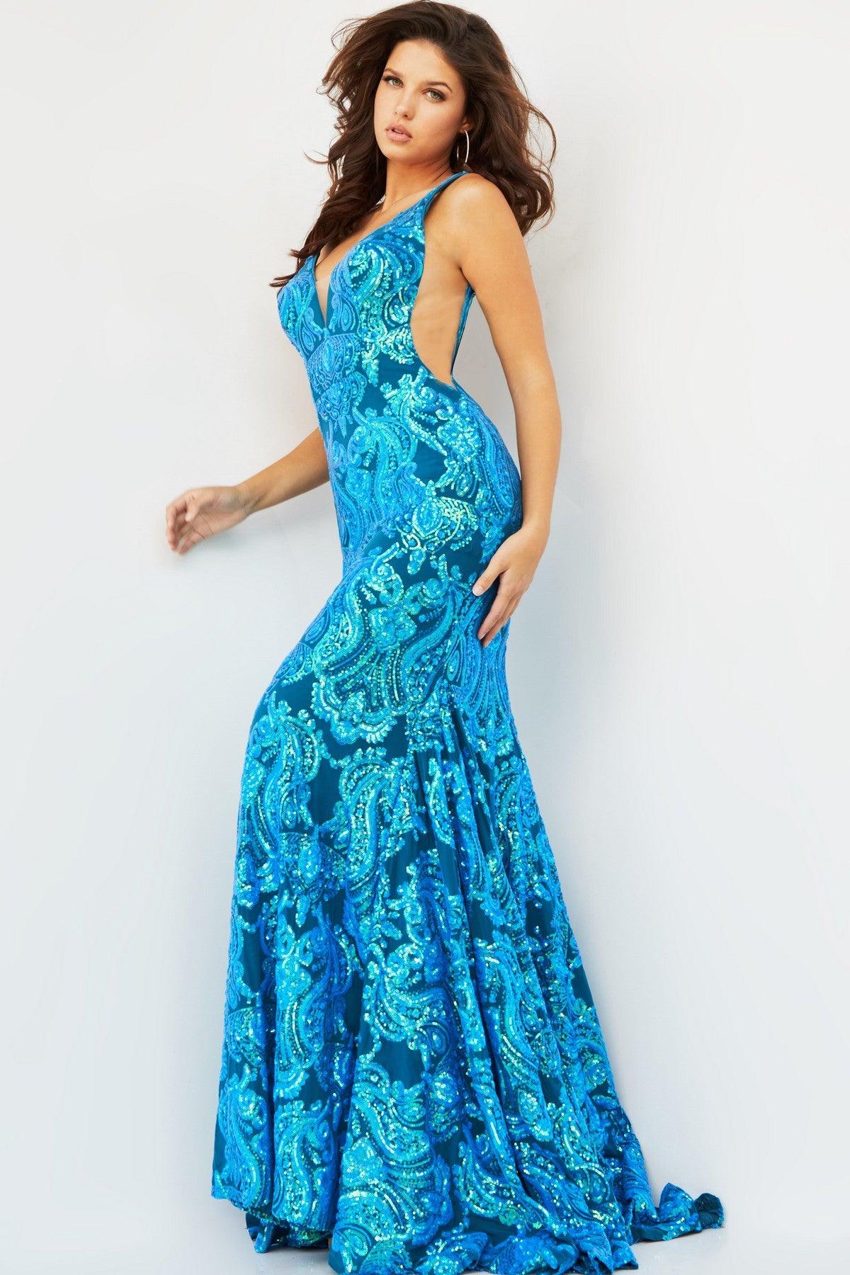 Jovani 08646 Long Sleeveless Mermaid Prom Dress