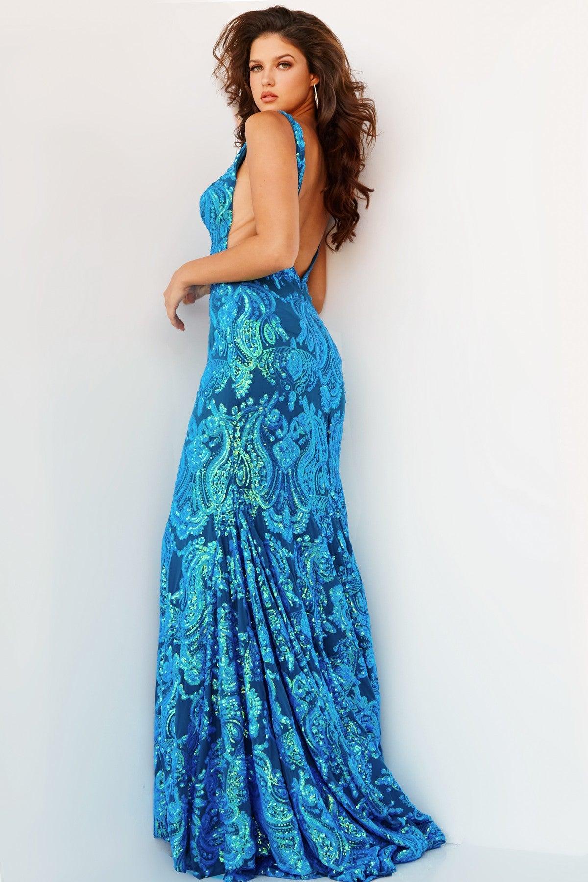 Jovani 08646 Long Sleeveless Mermaid Prom Dress