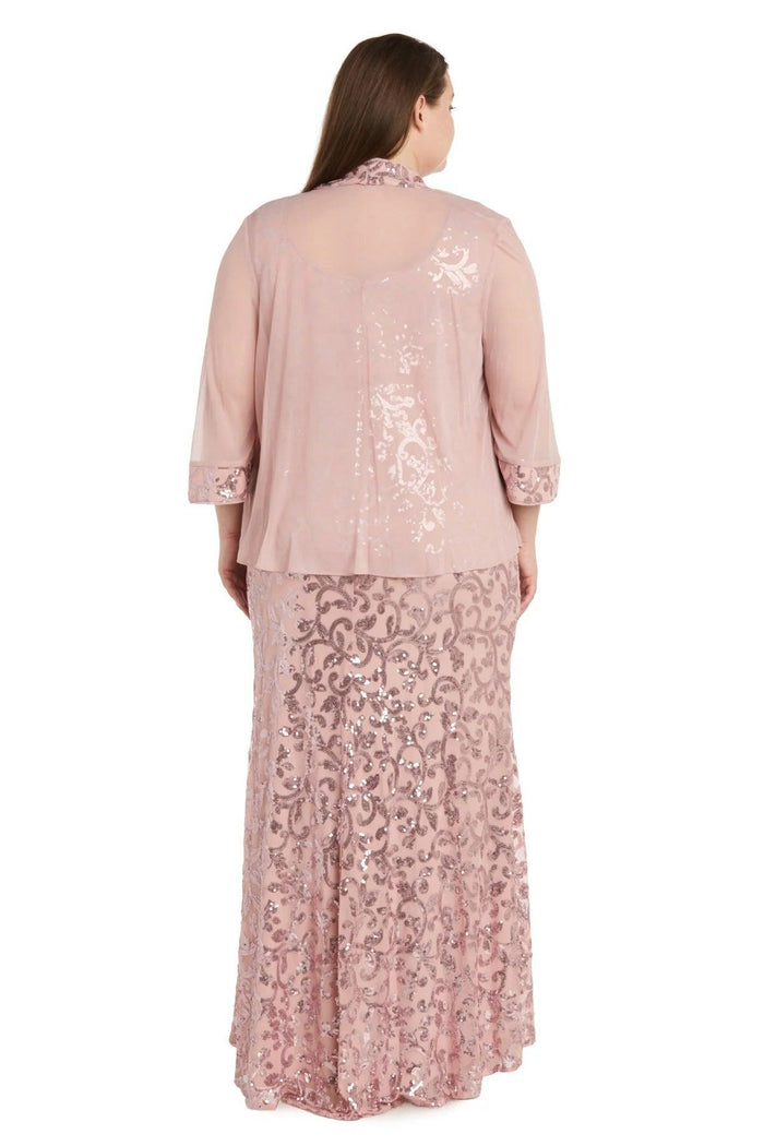 Mother of the Bride Dresses Plus Size Long Formal Jacket Dress Blush