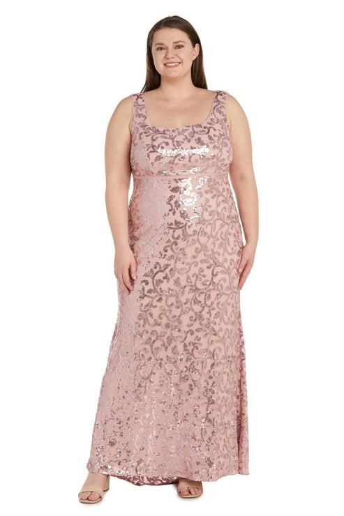 Silver R&M Richards 9965W Plus Size Long Formal Jacket Dress for $115. ...