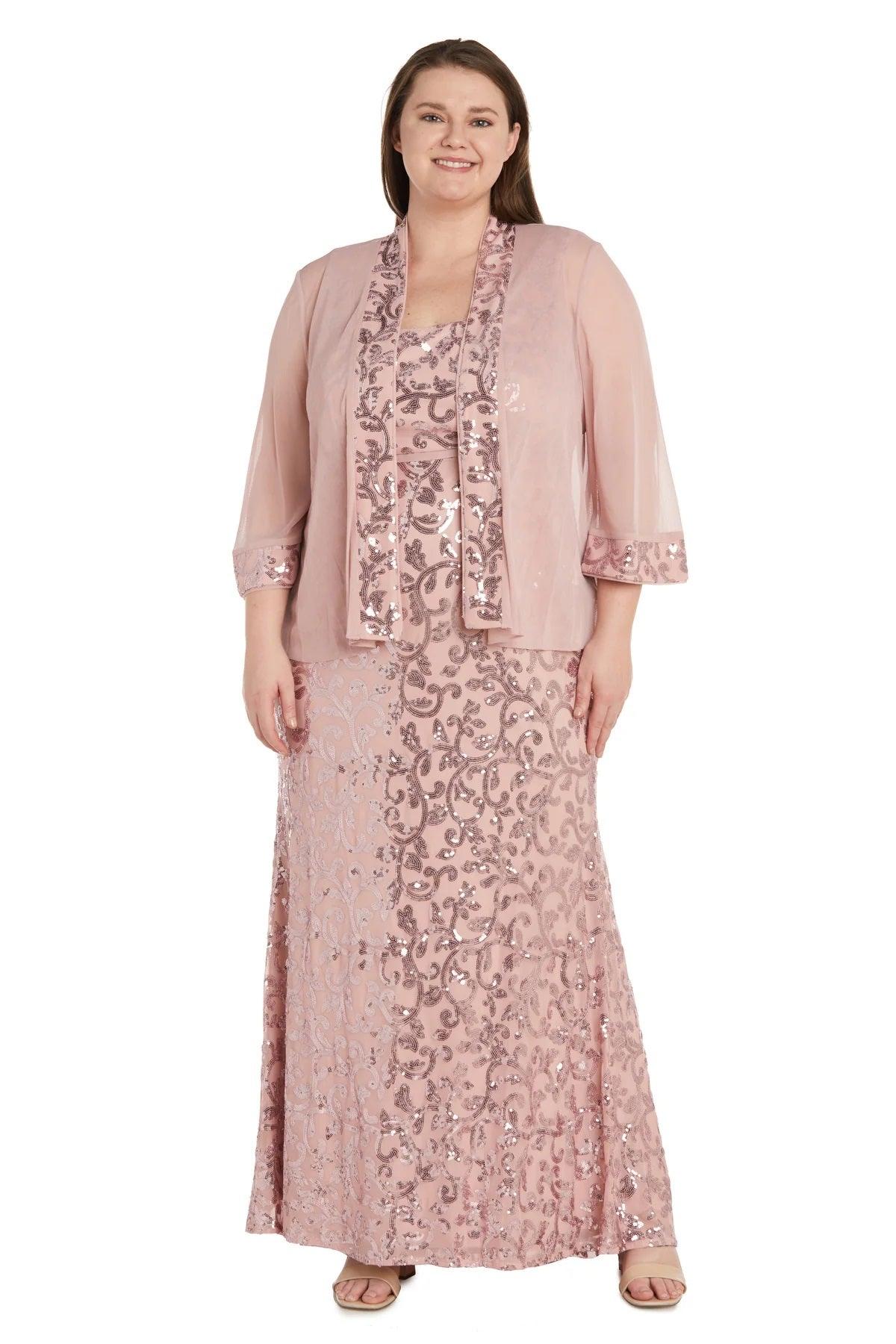 Mother of the Bride Dresses Plus Size Long Formal Jacket Dress Blush