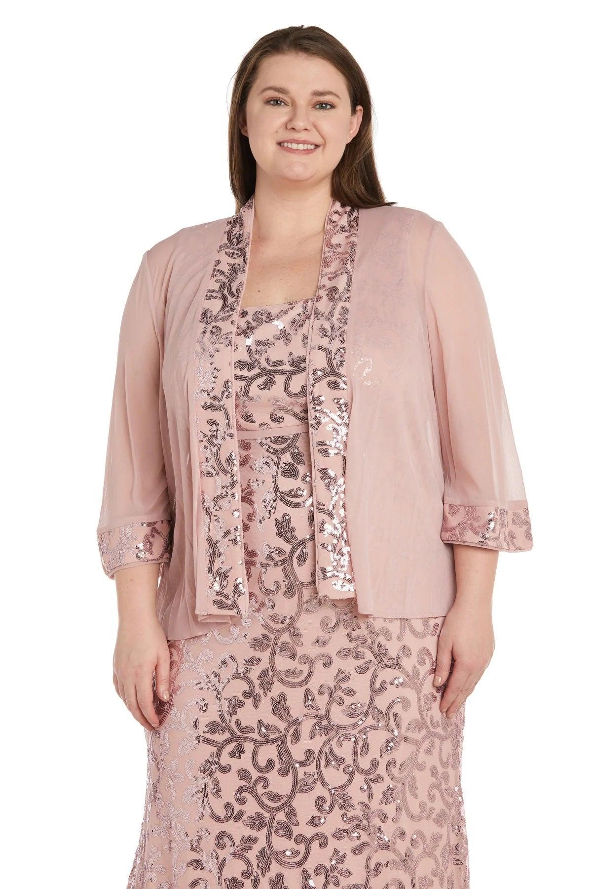 R&M Richards 9965W Plus Size Long Formal Jacket Dress