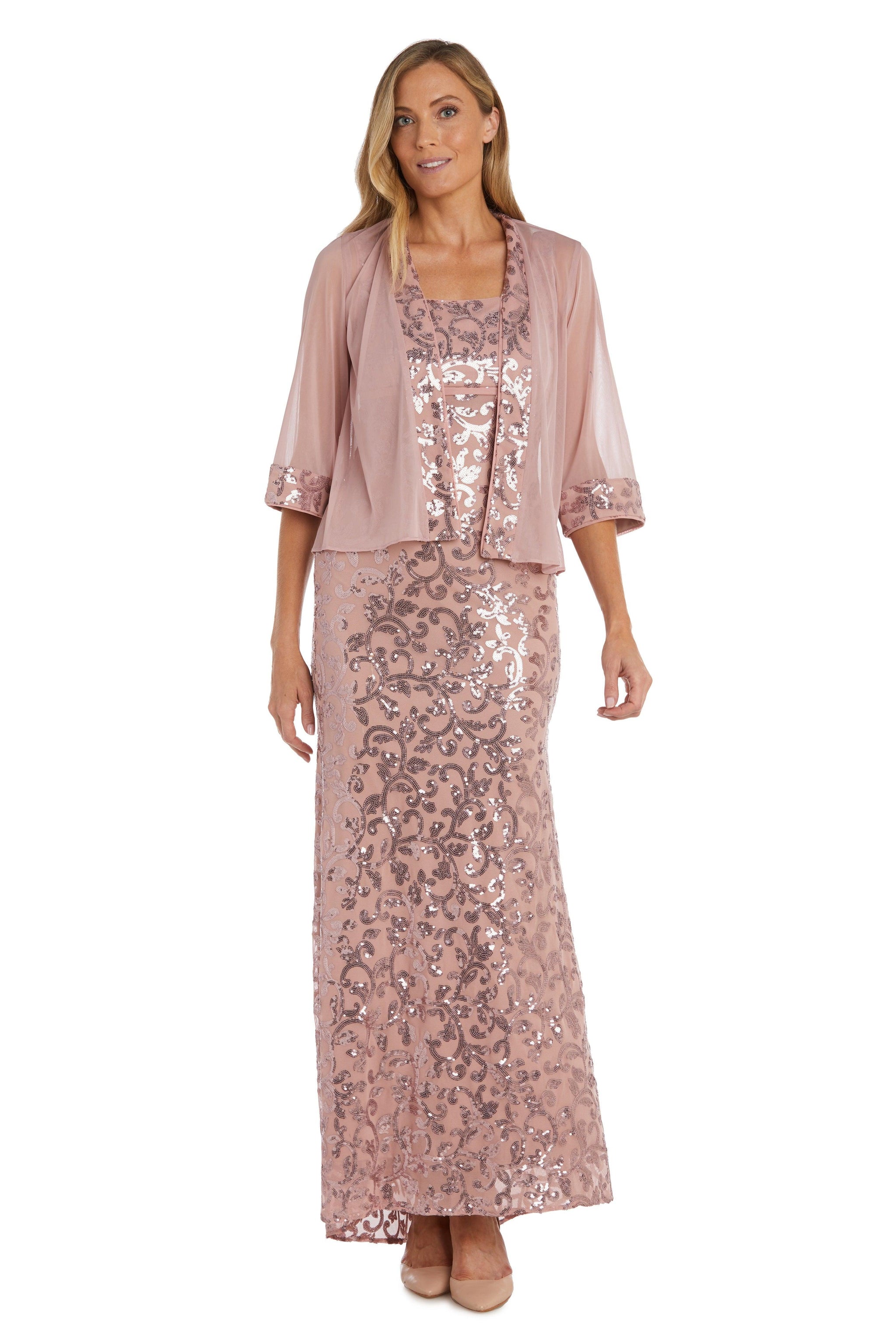 R&M Richards 7729 Long Halter Formal Floral Dress main image 0