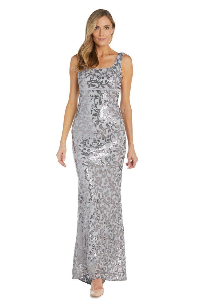 Mother of the Bride Dresses Long Formal Floral Jacket Dress Silver