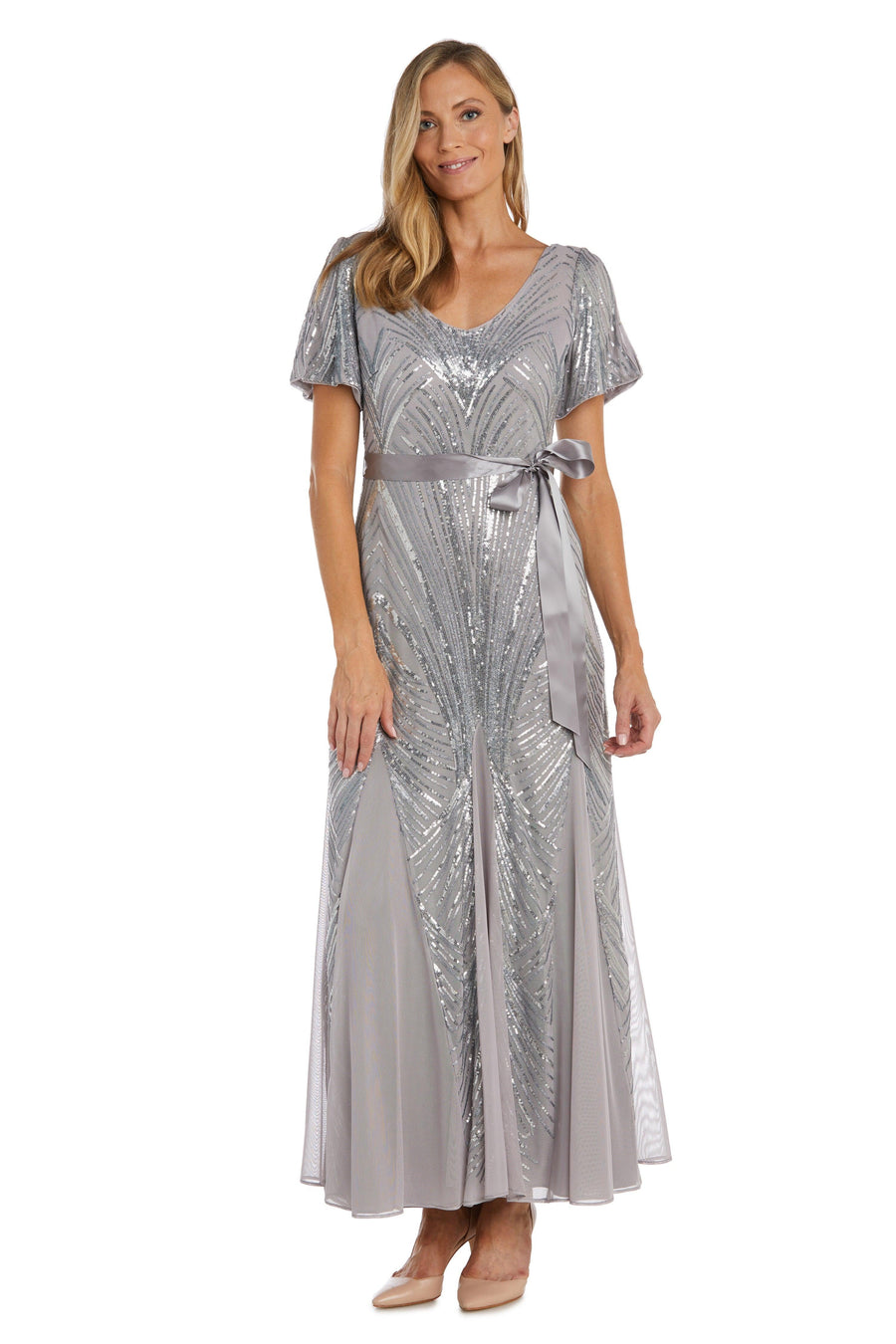 Mother of the Bride Dresses Long Formal Petite Dress Silver