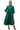 Formal Dresses Long Sleeve Button Down Pockets Midi Dress Emerald