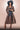 Cocktail Dresses Long Sleeve Collared Wrap Belt Tiger Print Midi Dress Dark Tiger