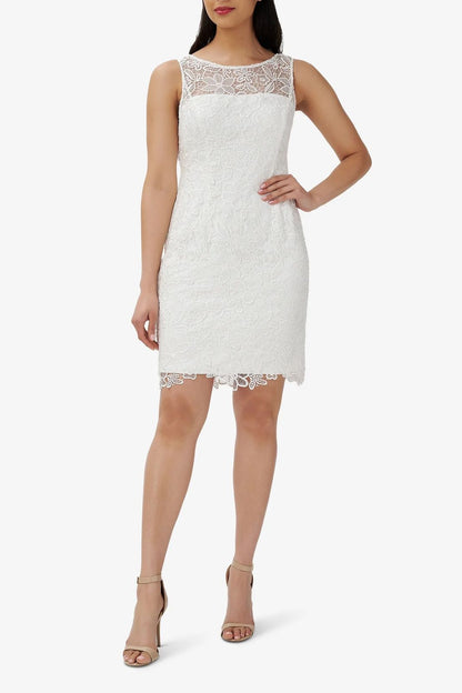 Cocktail Dresses Short Sleeveless Lace Cocktail Dress IVORY