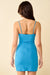 Cocktail Dresses Short Spaghetti Strap Front Cutout Bodycon Mini Dress Malibu Blue