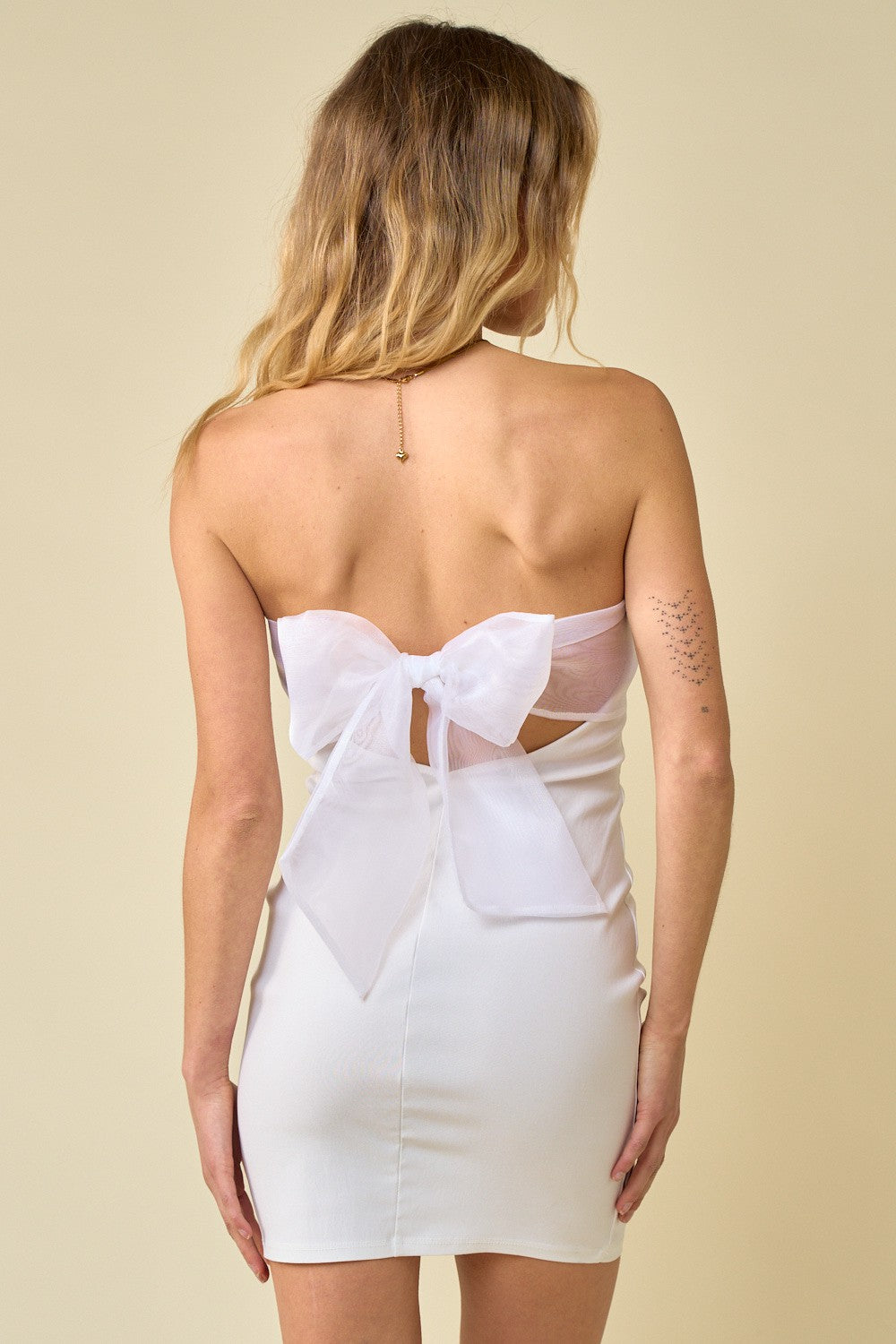 open lace back dress Maya Dress - Beige main image 0