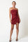 Cocktail Dresses Short Strapless Twisted Front Bodycon Dress Crimson