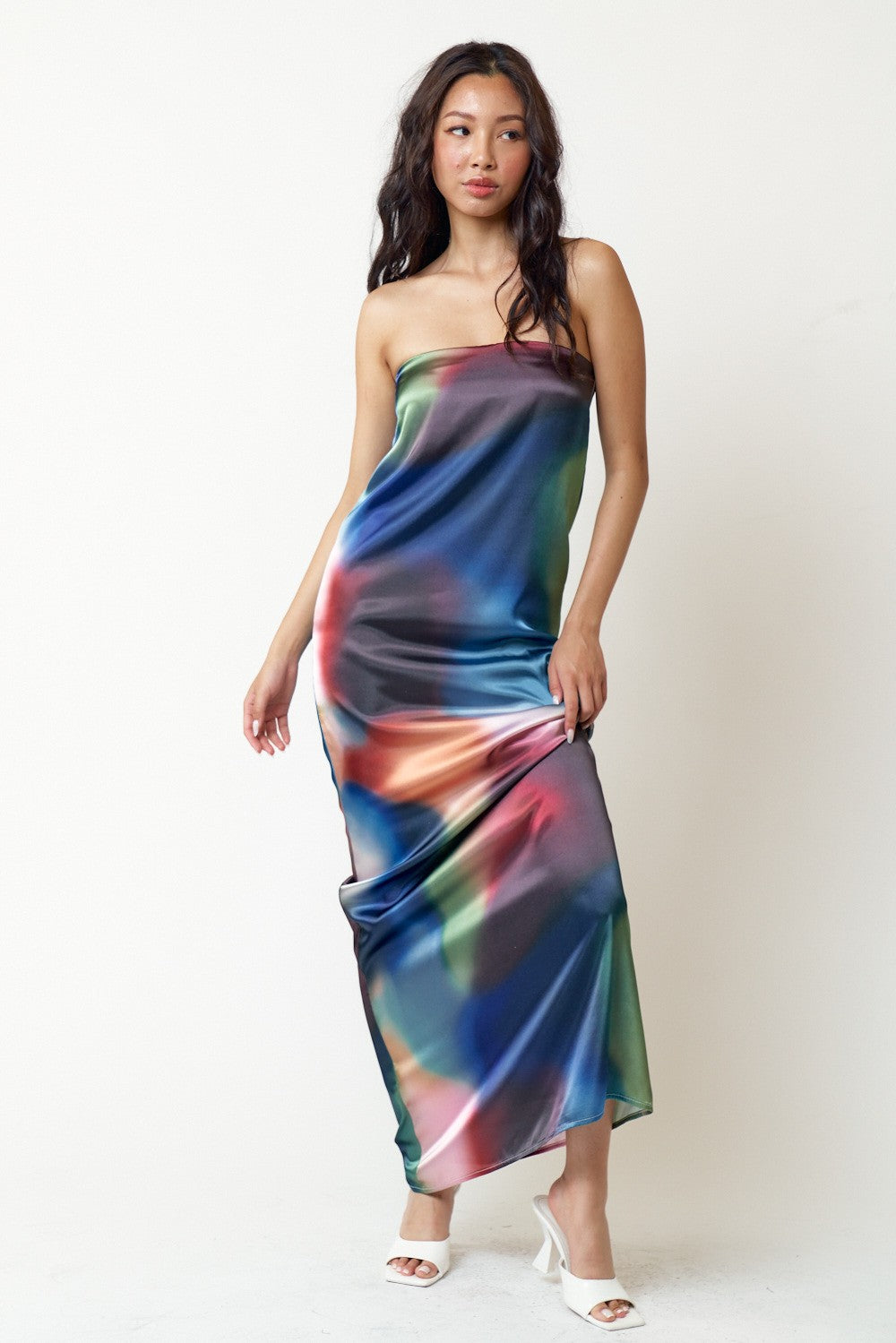 Multi Long Strapless Multicolor Print Maxi Dress for $49.99 – The Dress ...