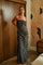 Formal Dresses Long Strapless Floral Jacquard Maxi Dress Black