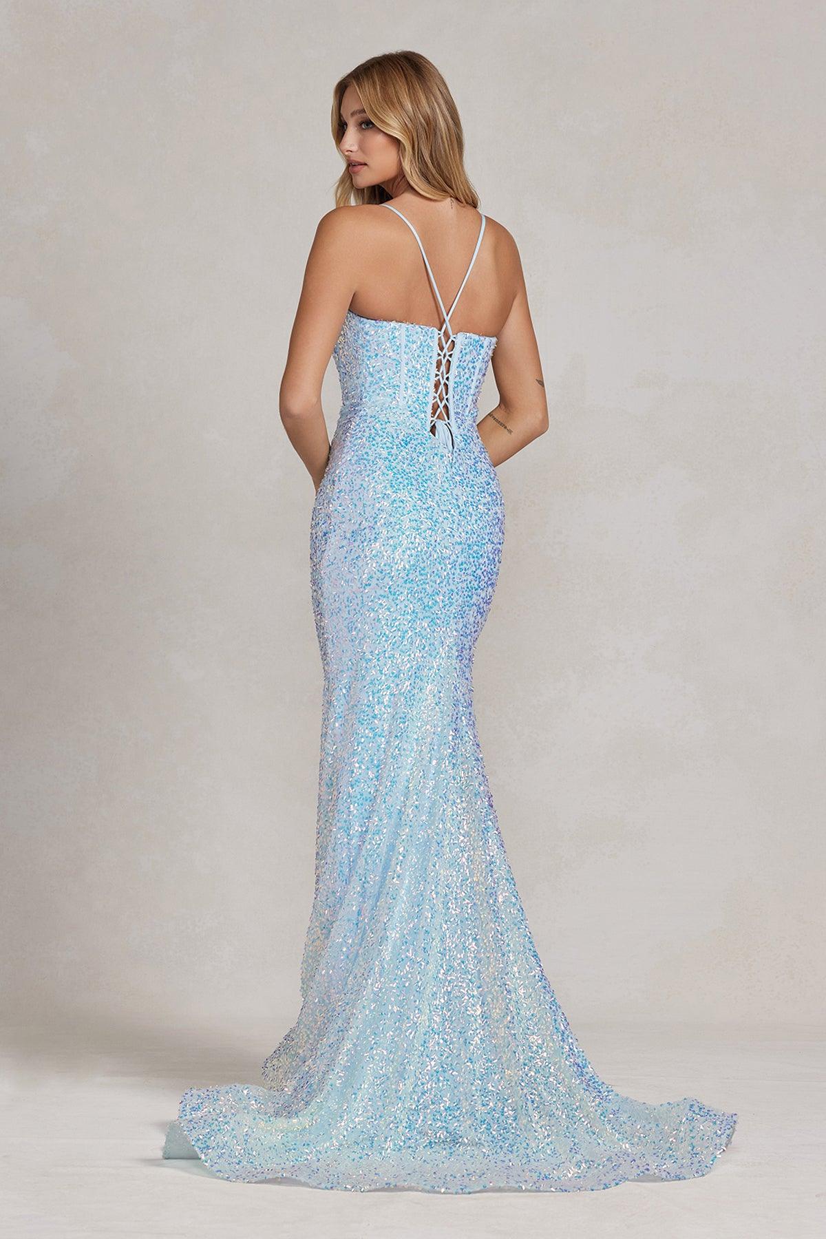 Nox Anabel C1094 Long Spaghetti Strap Prom Dress