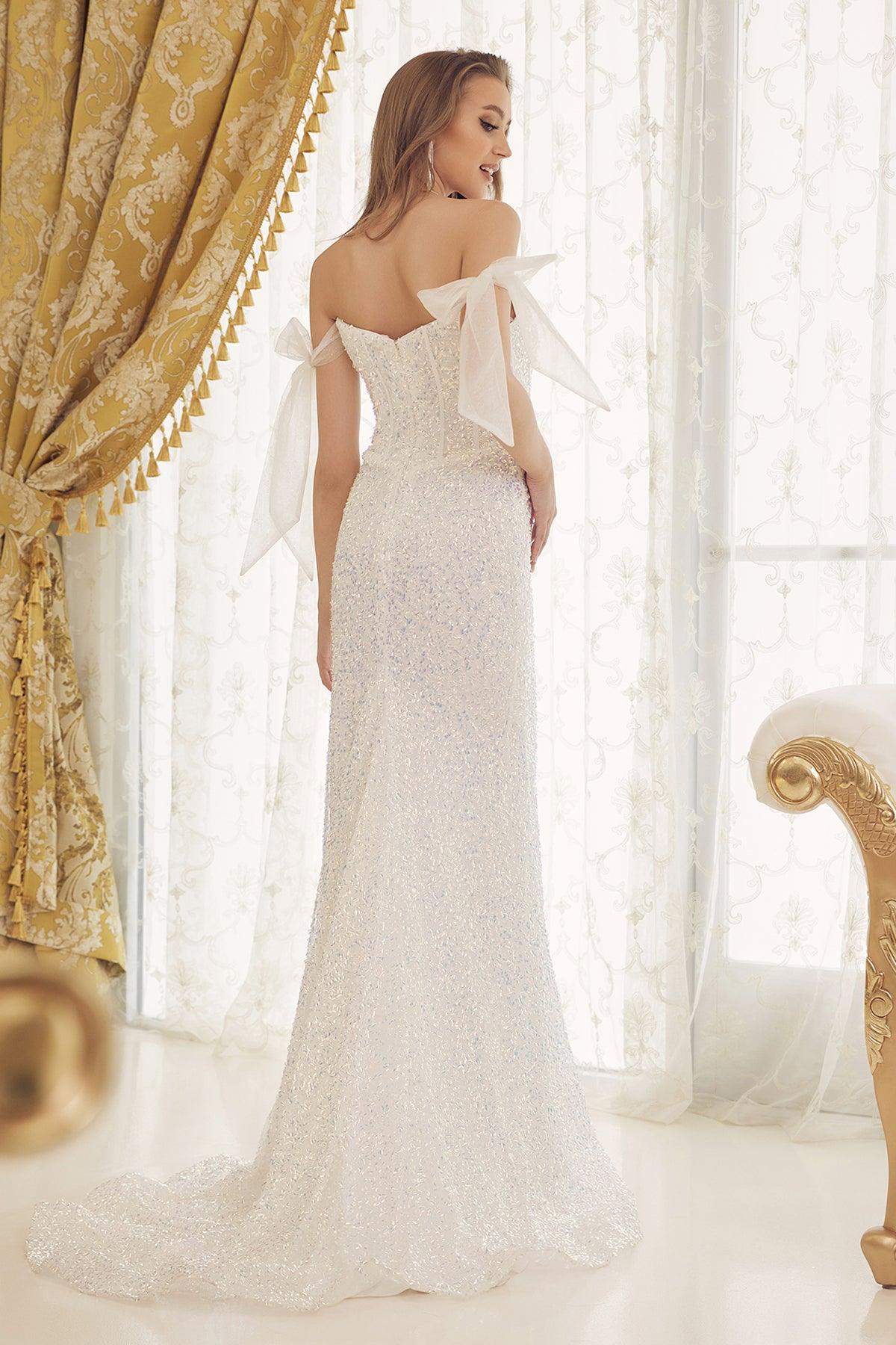 Nox Anabel C1095 Long Off Shoulder Sexy Prom Dress