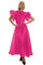 Formal Dresses Flutter Sleeve Chiffon Ribbon Long Dress Pink