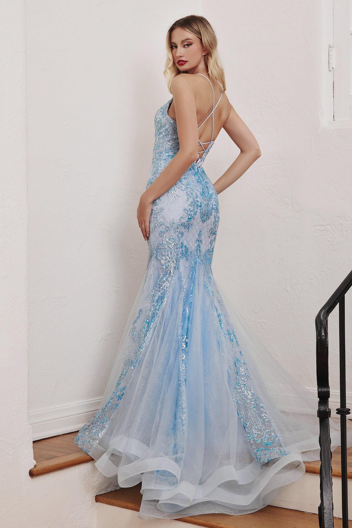 Prom Dresses Long Fitted Evening Gown Blue