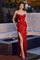 Prom Dresses Sparkling Long Fitted Prom Gown Red