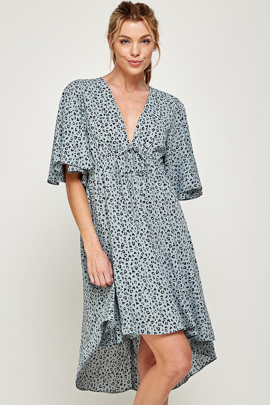 High Low Leopard Print Dress