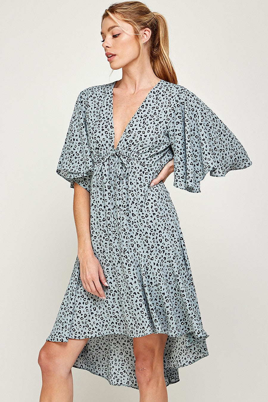 High Low Leopard Print Dress