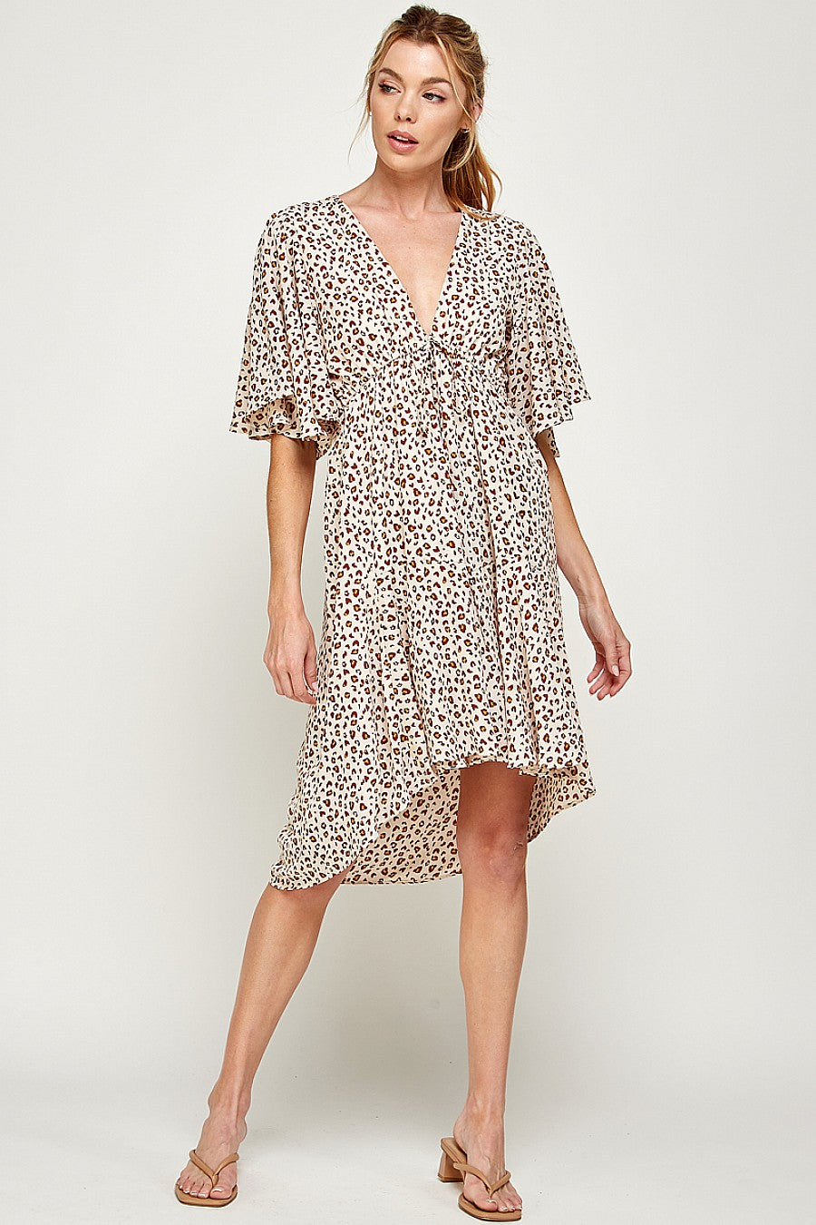 High Low Leopard Print Dress