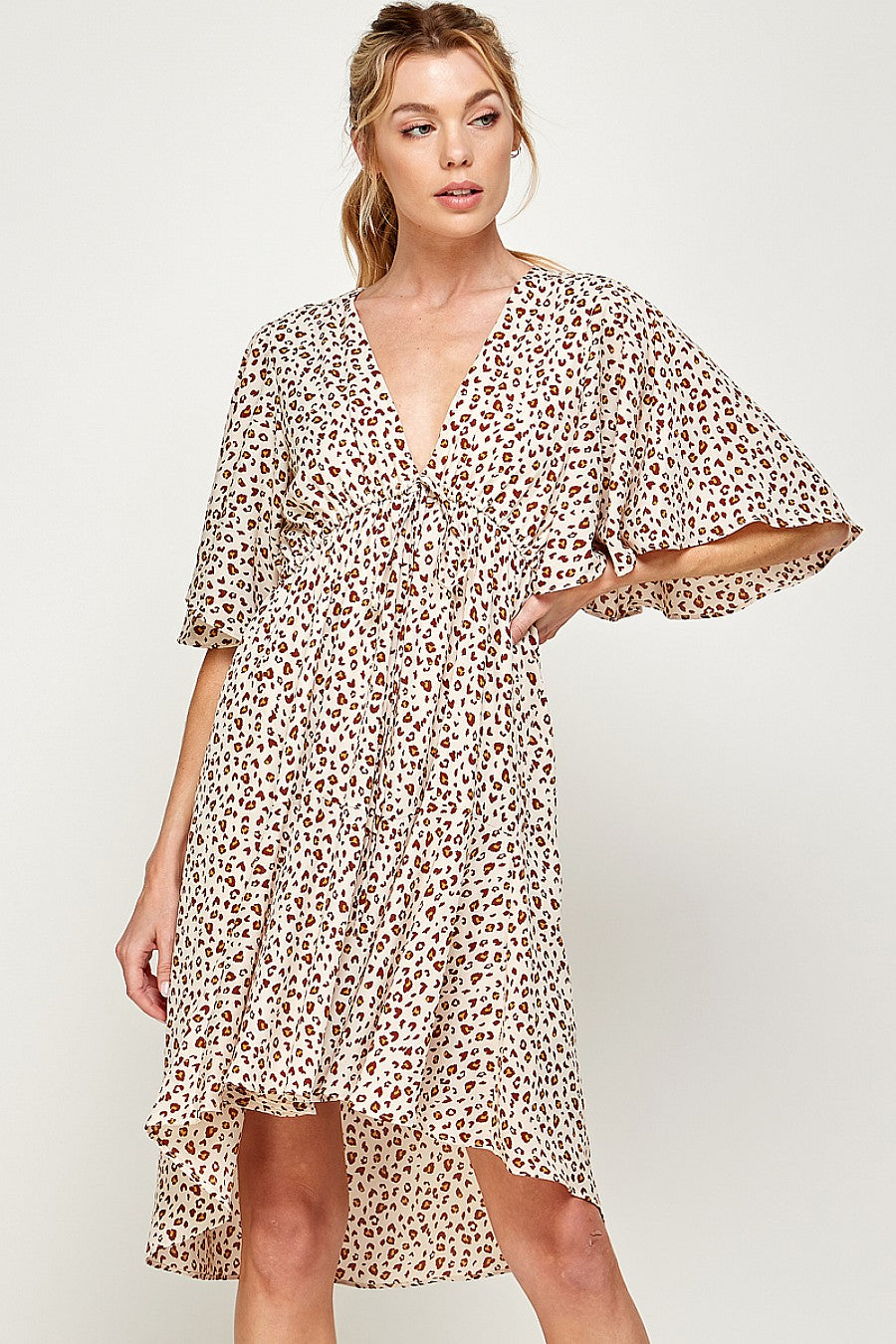 High Low Leopard Print Dress
