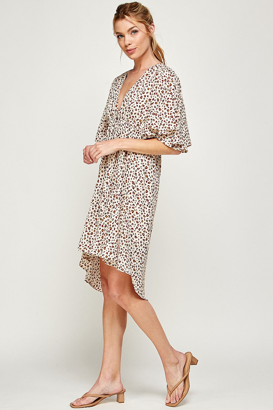 High Low Leopard Print Dress