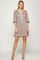Cocktail Dresses Short 3/4 Sleeve V Neck Mini Dress Rose