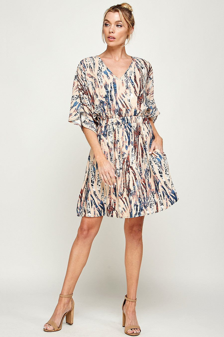Short Zebra Print Pocket Dress