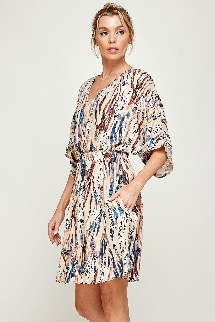 Short Zebra Print Pocket Dress