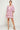 Cocktail Dresses Short 3/4 Sleeve V Neck Printed Dress Magenta