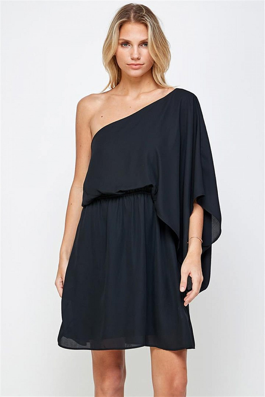 Black Short One Shoulder Dress - Formal Dresses & Gowns