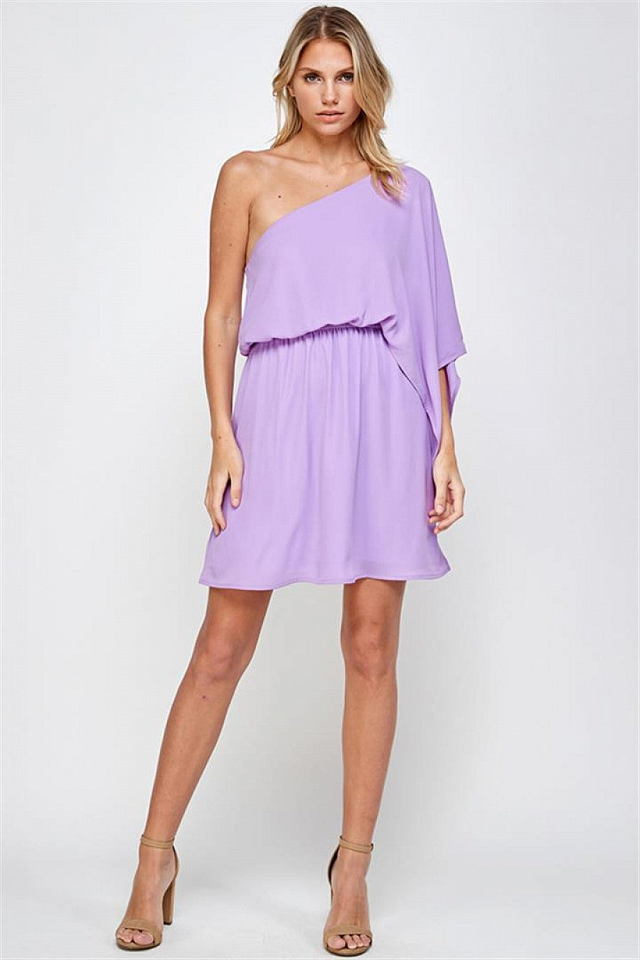 Cocktail Dresses Short One Shoulder Dress Lavender
