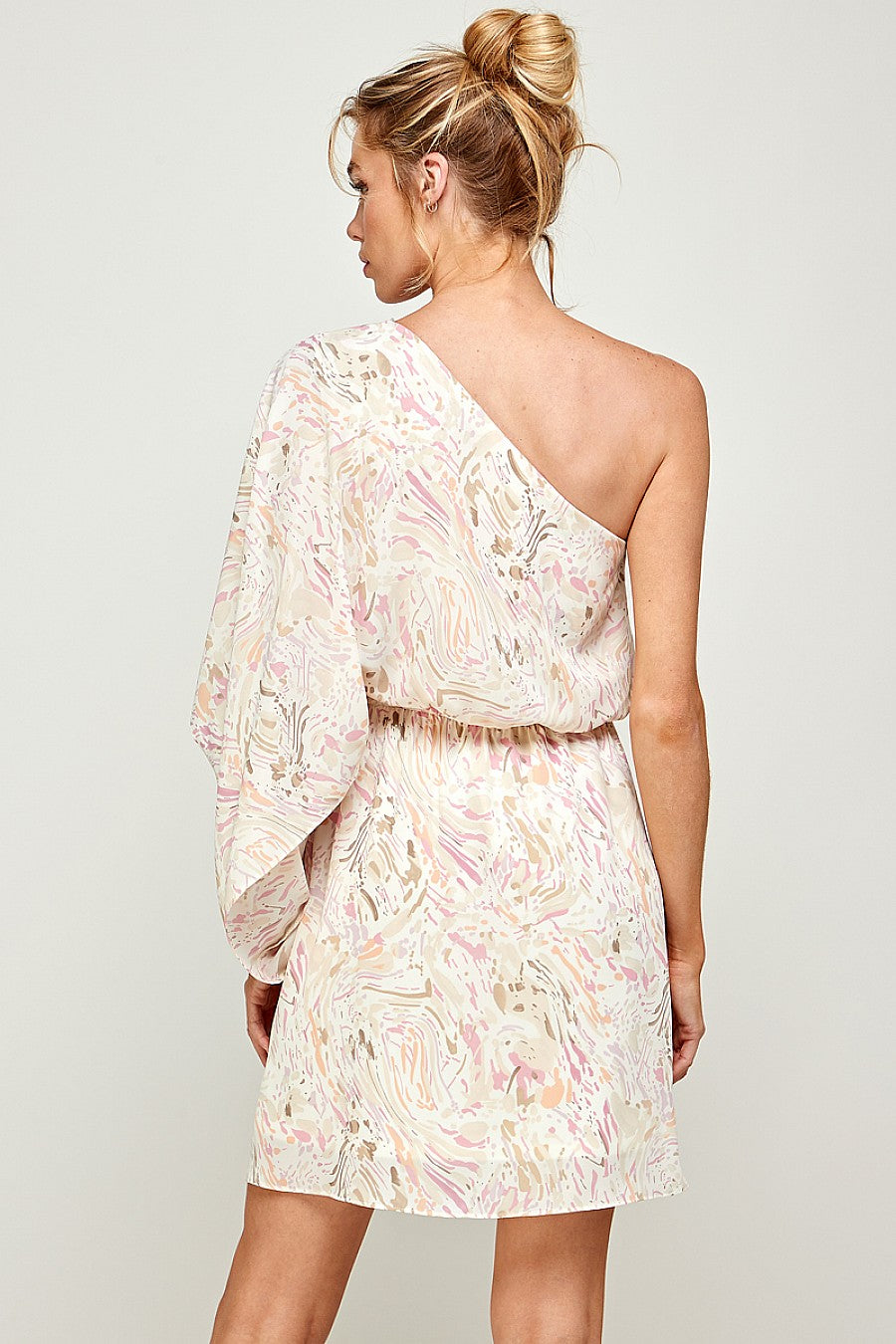 Short Printed One Shoulder Dress