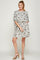 Cocktail Dresses Short Printed Round Neck Dress Lt. Grey