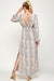 Formal Dresses Long Sleeve Animal Print Maxi Dress Blush/Grey