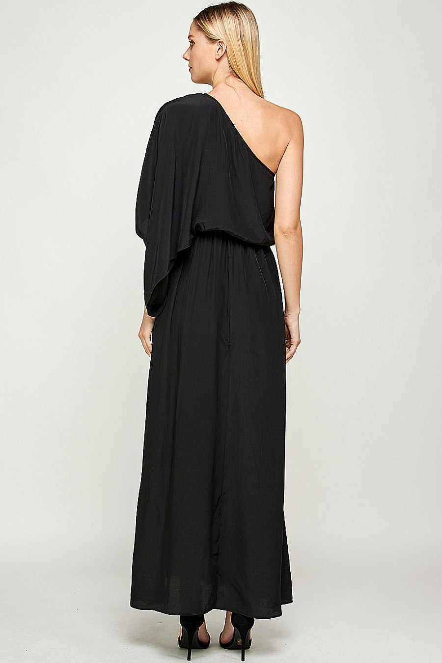 Long One Shoulder Satin Dress