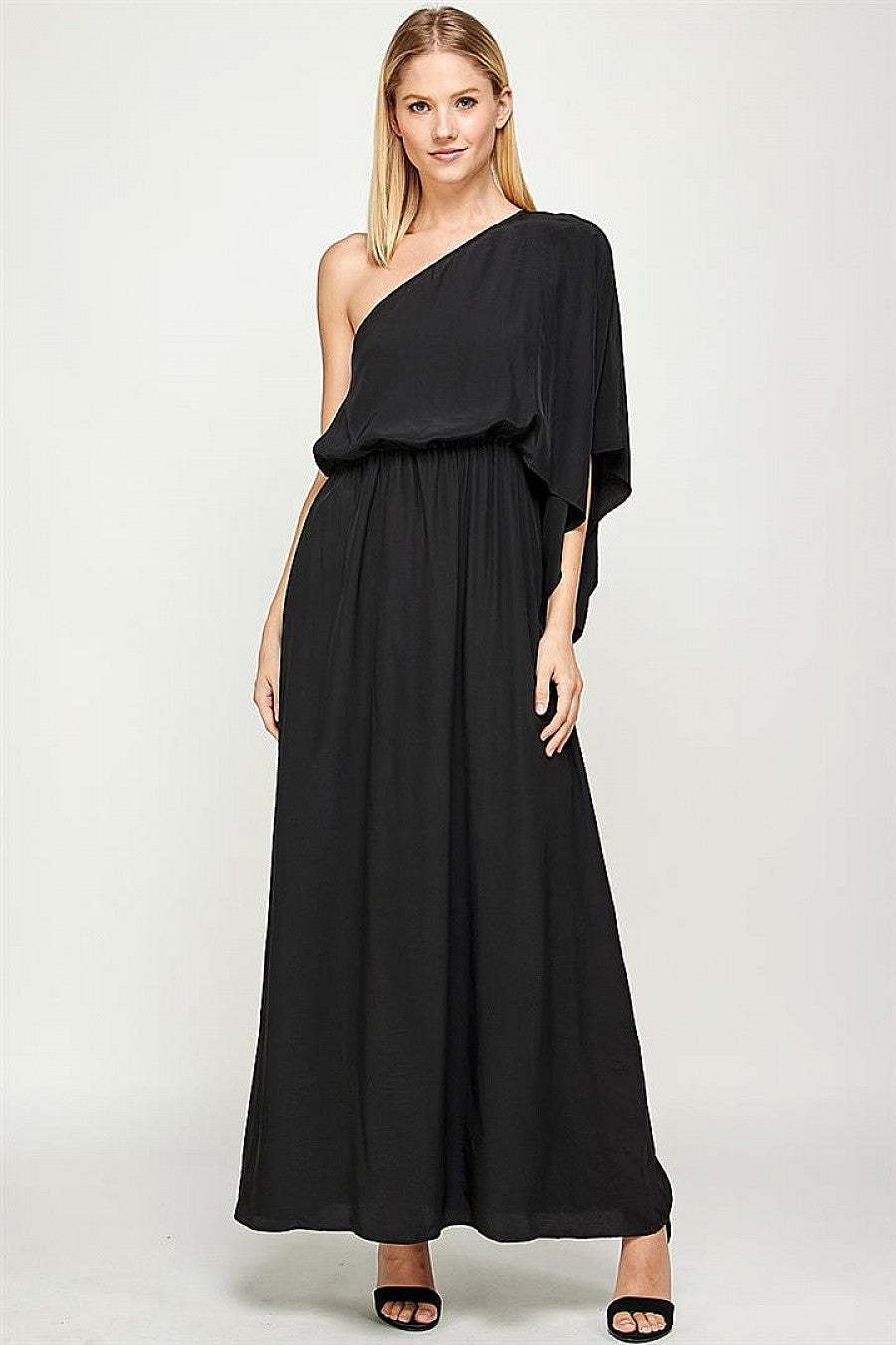 Long One Shoulder Satin Dress