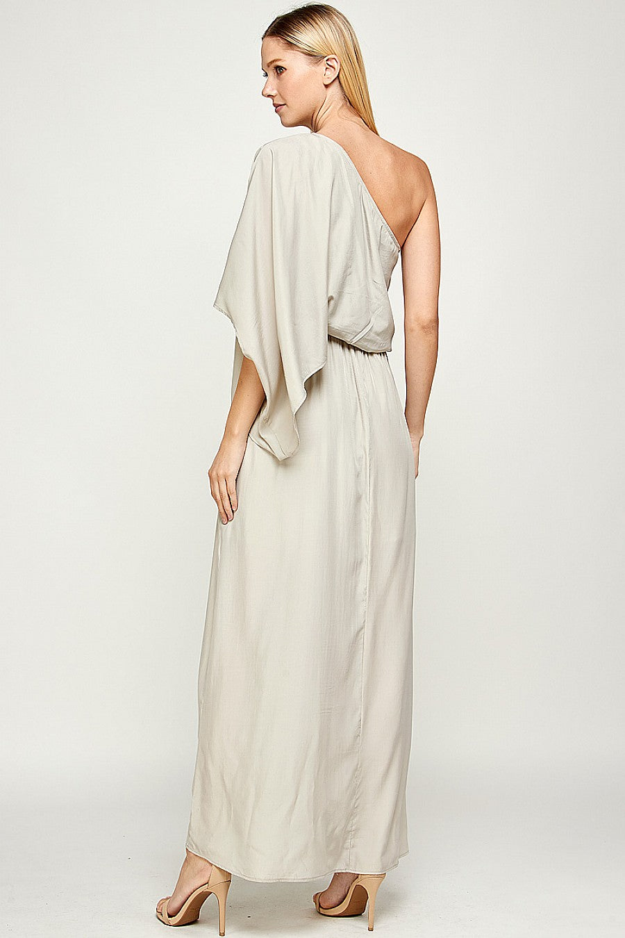 Long One Shoulder Satin Dress