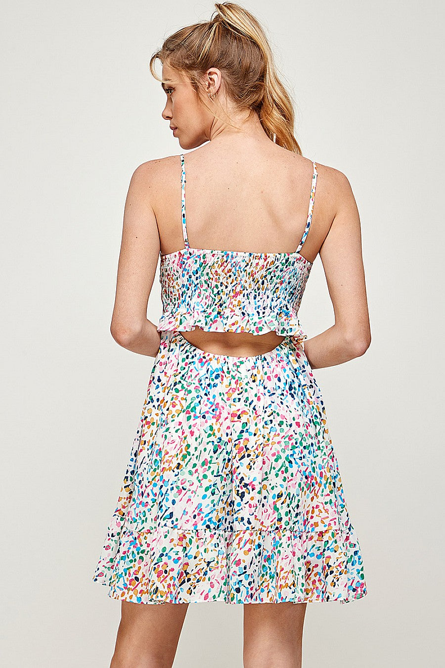 Short Printed Spaghetti Strap Mini Dress