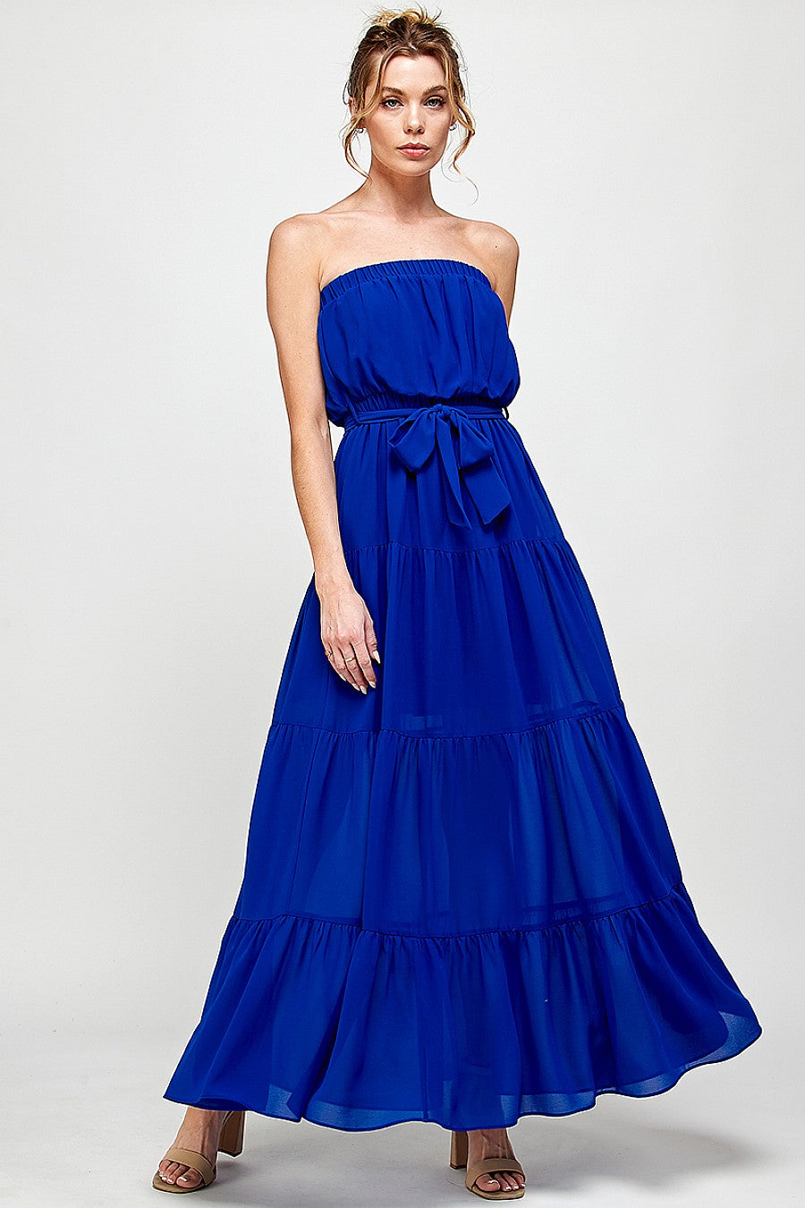 Formal Dresses Long Strapless Maxi Dress Neon Royal